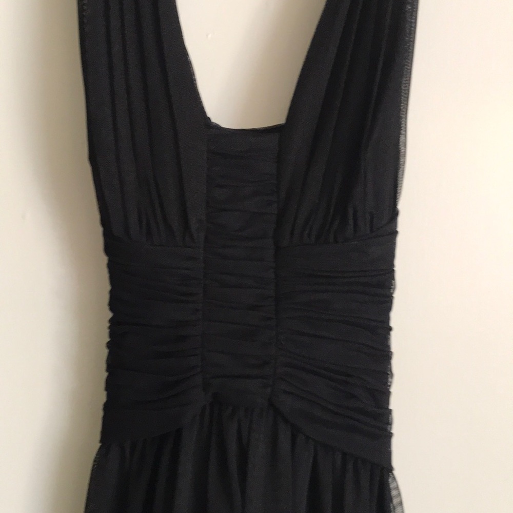 Calvin Klein black, long dress with sheer overlay
